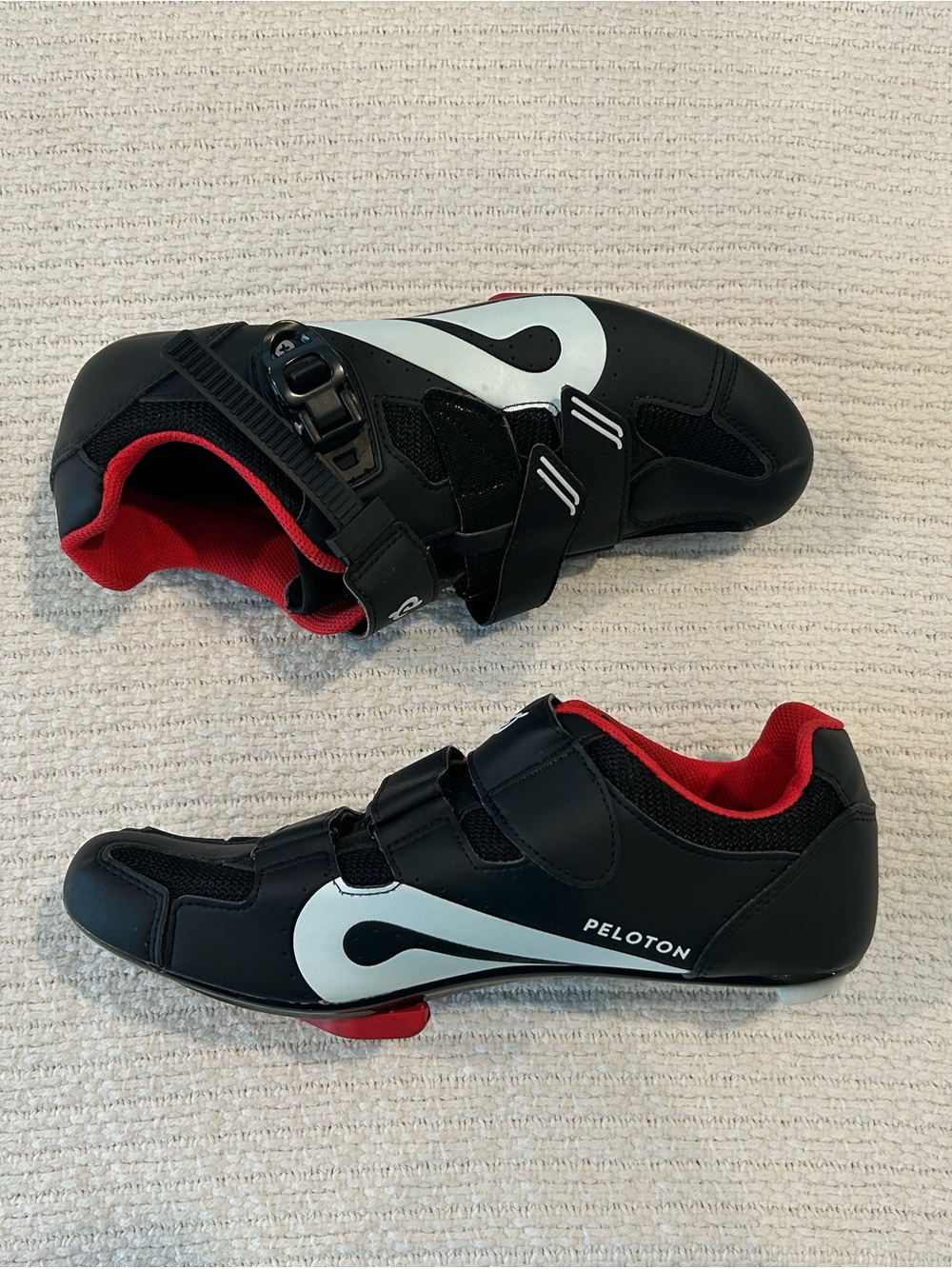 Peloton Men's Black, White and Red Cycling Shoes